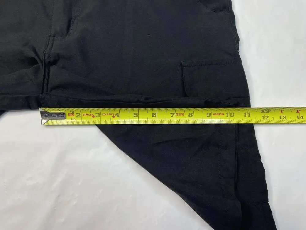 Burnside Mens Hybrid Swim Board Shorts Size 34 Solid Black‎ Cargo size 30